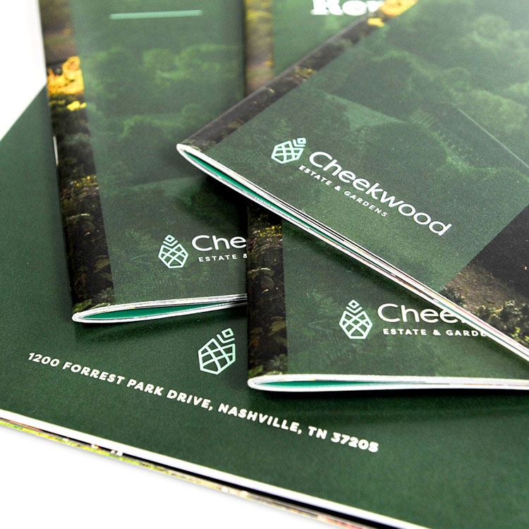 Cheekwood Estate & Gardens annual report booklets printed for nonprofit donor communications and organizational reporting