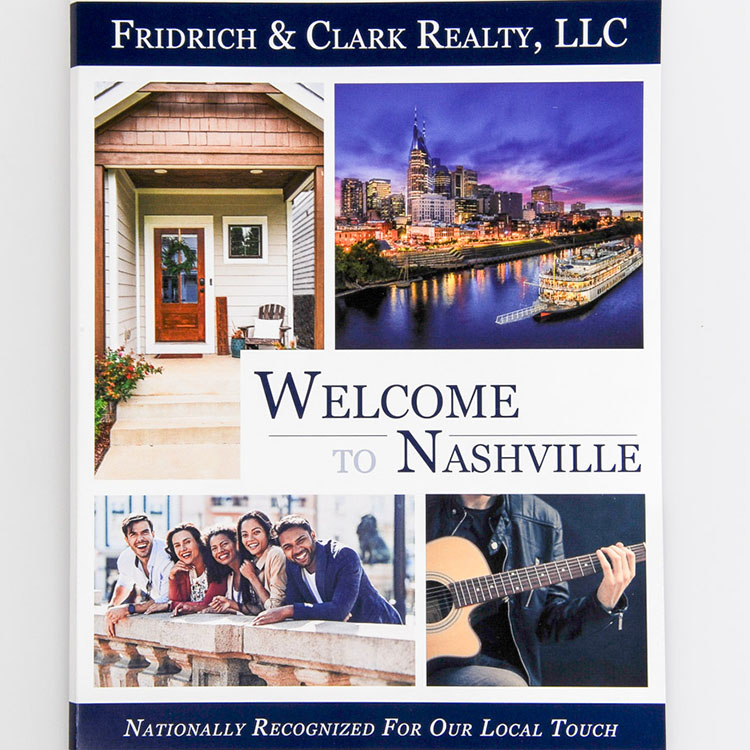 Fridrich and Clark Realty Welcome to Nashville presentation folder with premium real estate marketing design