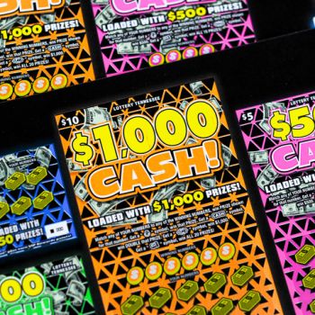 Tennessee Lottery neon scratch-off ticket display topper